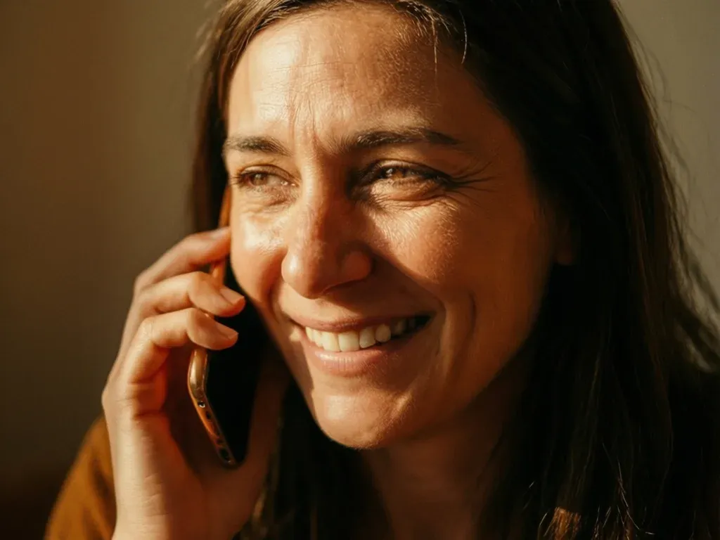Caller outdoors with mobile phone